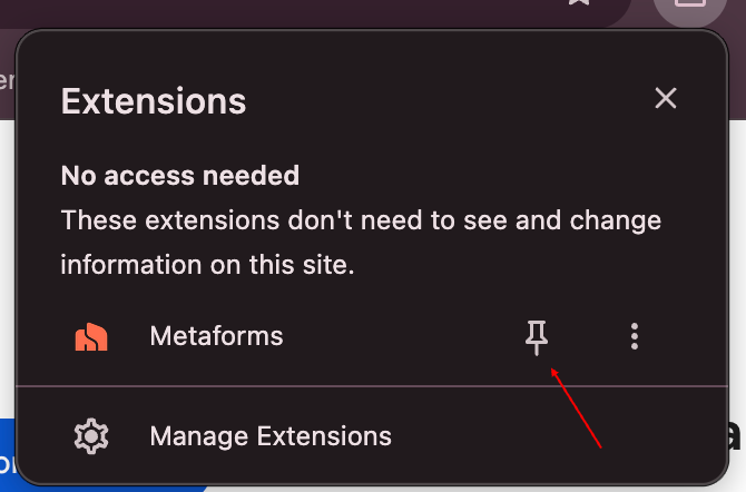 Open the Chrome extensions menu